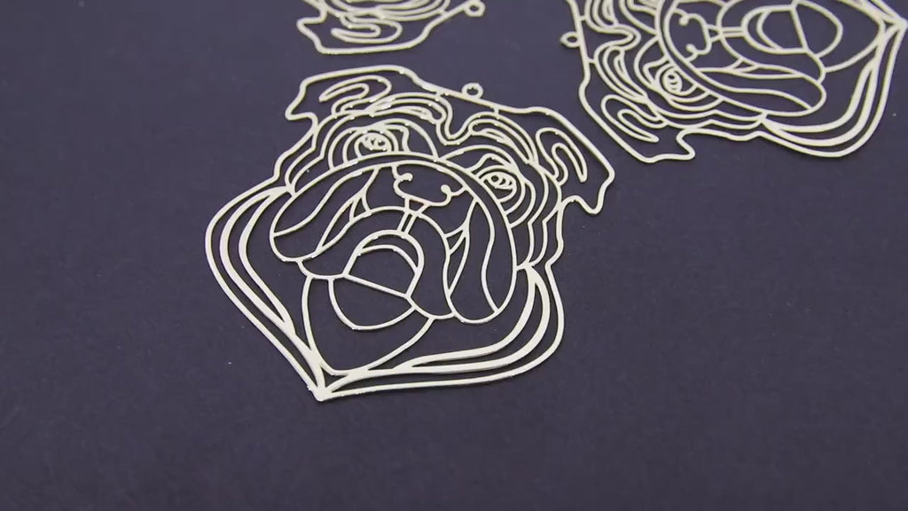 Bulldog Charm, Gold Georgia Bulldogs AG# 3229, Animal Head Charms