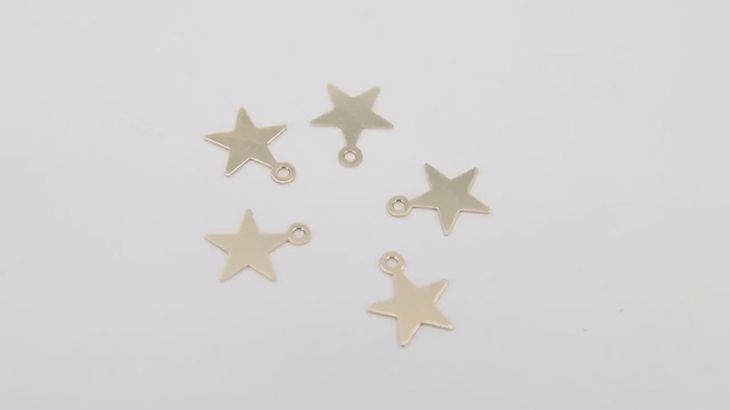 14 K Gold Filled Star Charms, 14 20 Jewelry, 8 mm Constellation Dangle Charms # 2290