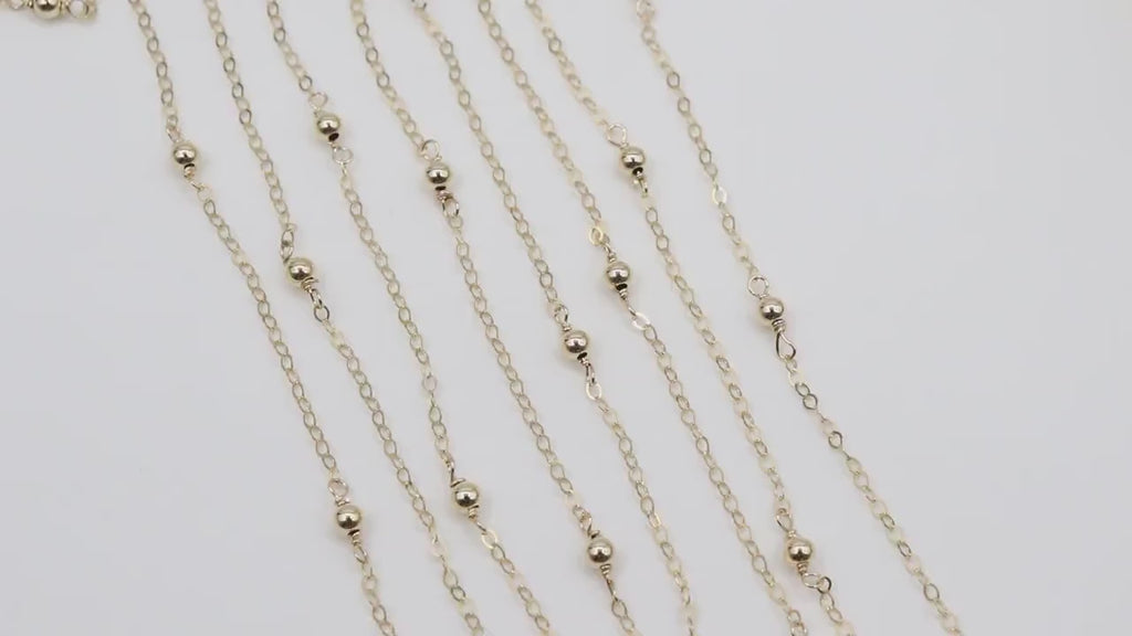 14 K Gold Filled Satellite Chains, Fancy Cable with 3 mm beads CH# 925, 14 20 Unfinished By Foot