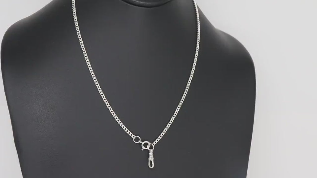 14 K Gold Filled Curb Chain Necklace, 925 Sterling Silver Swivel Fob Choker, Charms Necklace