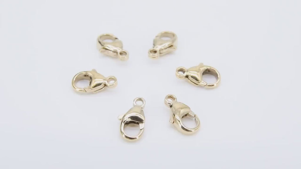 14 K Gold Filled Lobster Clasps, Lobster Claw Jewelry Findings #29, Size 6 x 11.5 mm Parrot Clasp