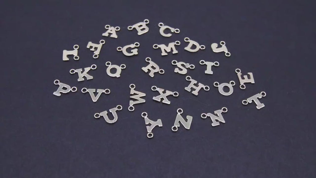 14 K Gold Filled Letter Charm, 6.5 mm Gold Alphabet Letters # 3512, Minimalist Block Name Links