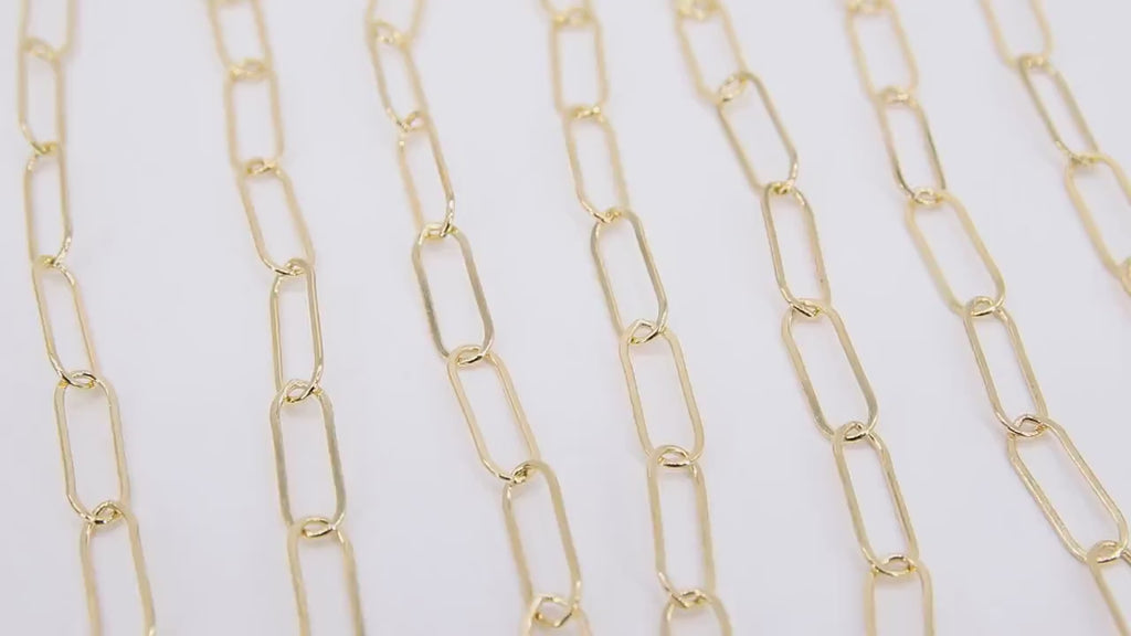 14 K Gold Filled Paperclip Chain, 16 x 5.5 mm, 14 20 Gold Unfinished Rectangle CH# 748