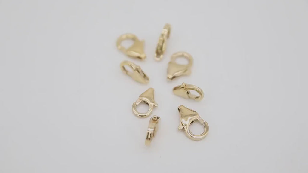 14 K Gold Filled Lobster Clasps, Parrot Clasp Jewelry Findings # 2119, Sizes 5.5 x 8.2 mm