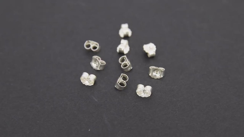 14 K Gold Filled Earring Backs, 925 Sterling Silver Butterfly Backs AG #852, 4 mm Gold or Silver Post Push Backs