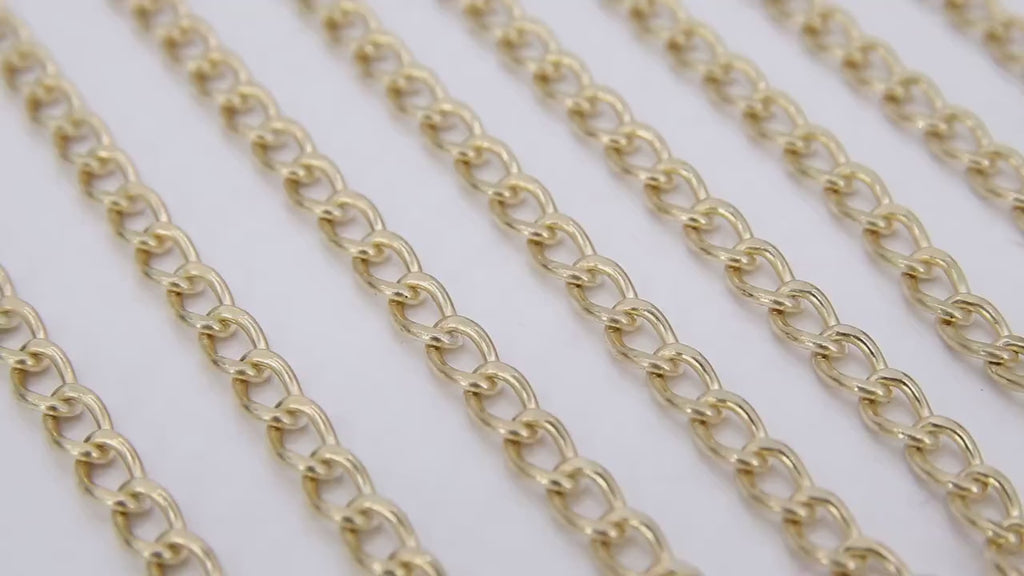 14 K Gold Filled Cuban Curb, 8.5 mm USA Genuine Gold Filled Chain CH# 747, Large Unfinished Curb Gold Chain