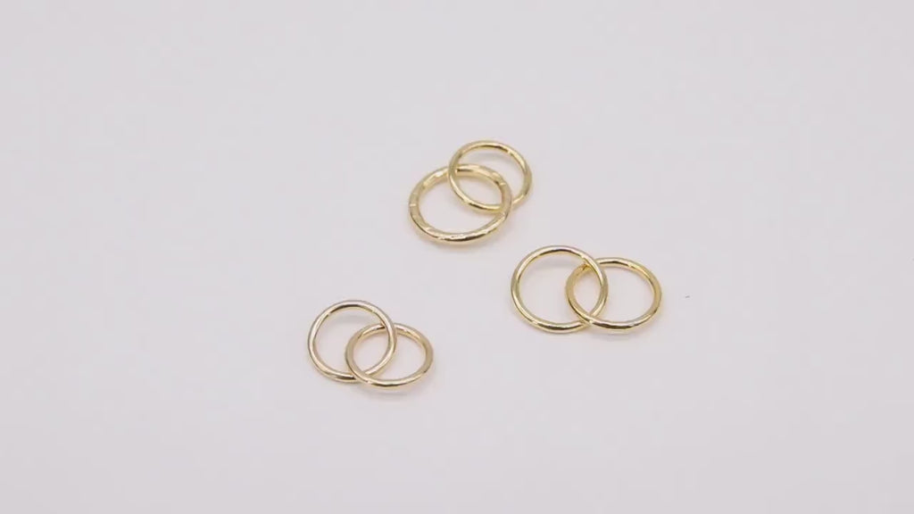 14 K Gold Filled Two Circle Link Ring, 9 and 10 mm Double Interlocking Rings # 3094, 9 and 11 mm Textured Soldered Infinity Ring