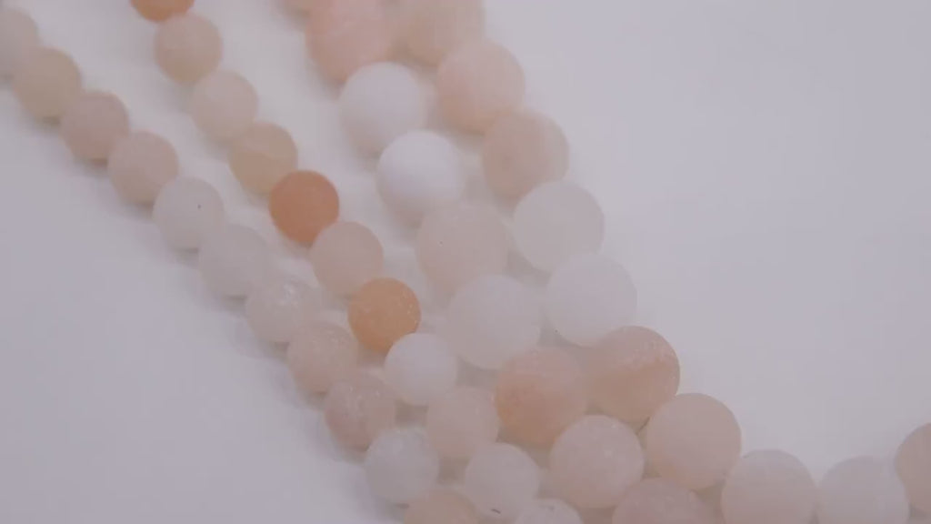Natural Pink Aventurine Frosted Beads, Genuine Smooth Pink Peach and Cream Round BS #16, sizes in 6 mm 8 mm 10 mm 15.5 Inch FULL Strands