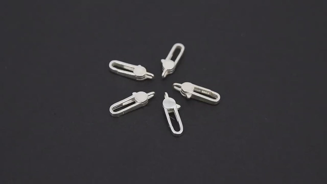 925 Sterling Silver Lobster Clasps, Long Oval Lobster Claws #716, Rectangle Clasp