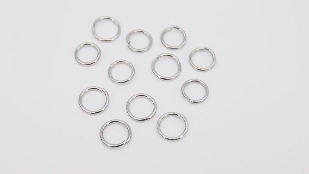 Stainless Steel Silver Jump Rings, 9 mm or 10 mm Strong Rings #2374, Open Rings