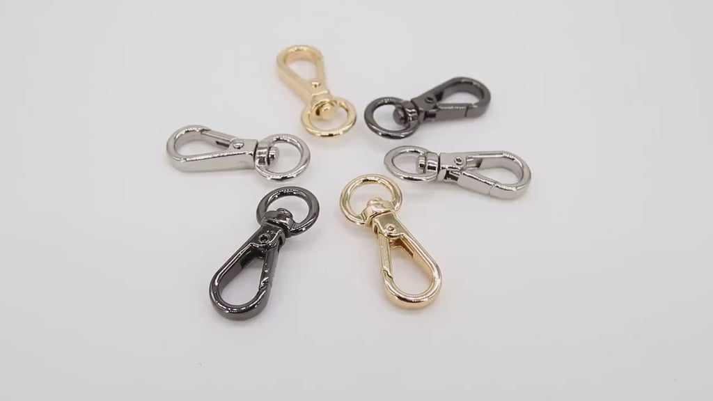 Gold Spring Gate Clasps, Silver or Black Spring Lock Swivel Push Clip #2770, Jewelry Findings 12 x 38 mm