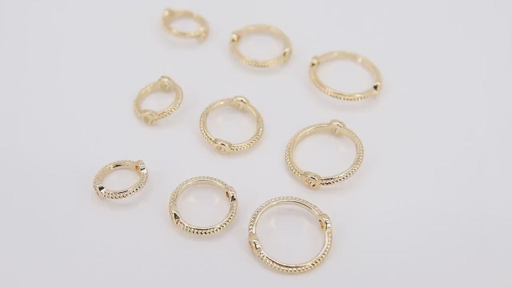 Gold Insert Ring Spacer Beads, 20 pcs Saturn Jump Ring For Beads, Circular Encasing Caps 6