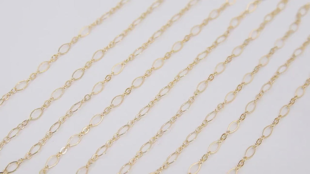 14 K Gold Filled Paperclip Jewelry Chains, 4.8 mm 925 Sterling Silver CH #705, Drawn Flat Rolo