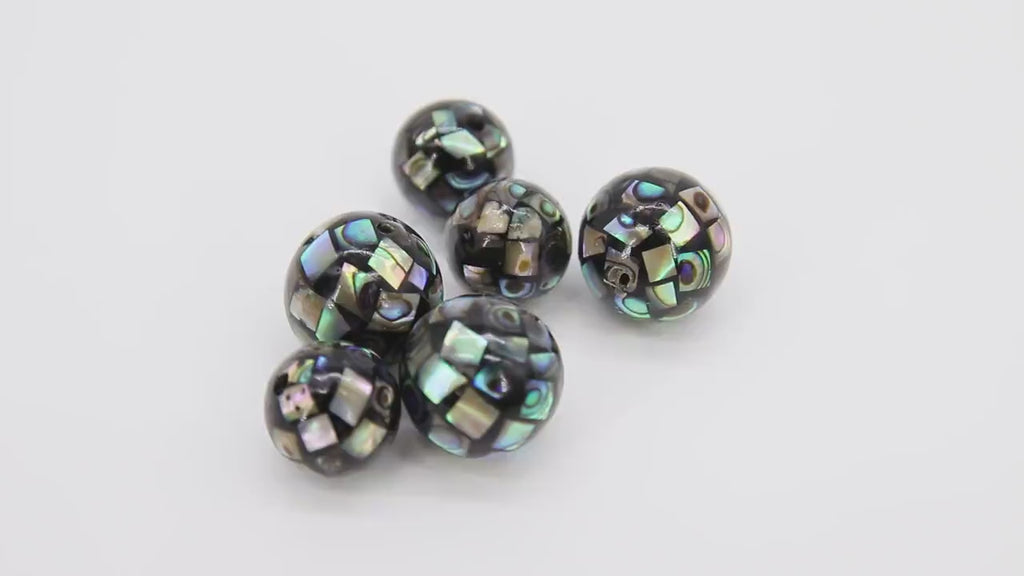 White or Black Round Beads, Natural Pearl Shell Round Beads #756, 10 mm or 12 mm Bead Spacers