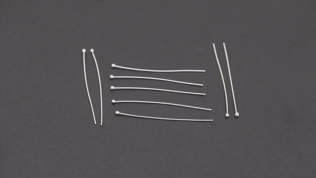 925 Sterling Silver Ball End Headpins, 14 20 Long Wire Round Ball Pins for Bead Inserts, AG# 3025 1.5 Inch long 1.7 mm Head