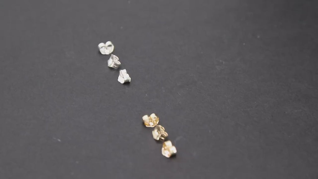 14K Gold Filled Earring Backs, 925 Sterling Silver Butterfly Backs AG #324, 5 mm Gold or Silver Post Push Backs