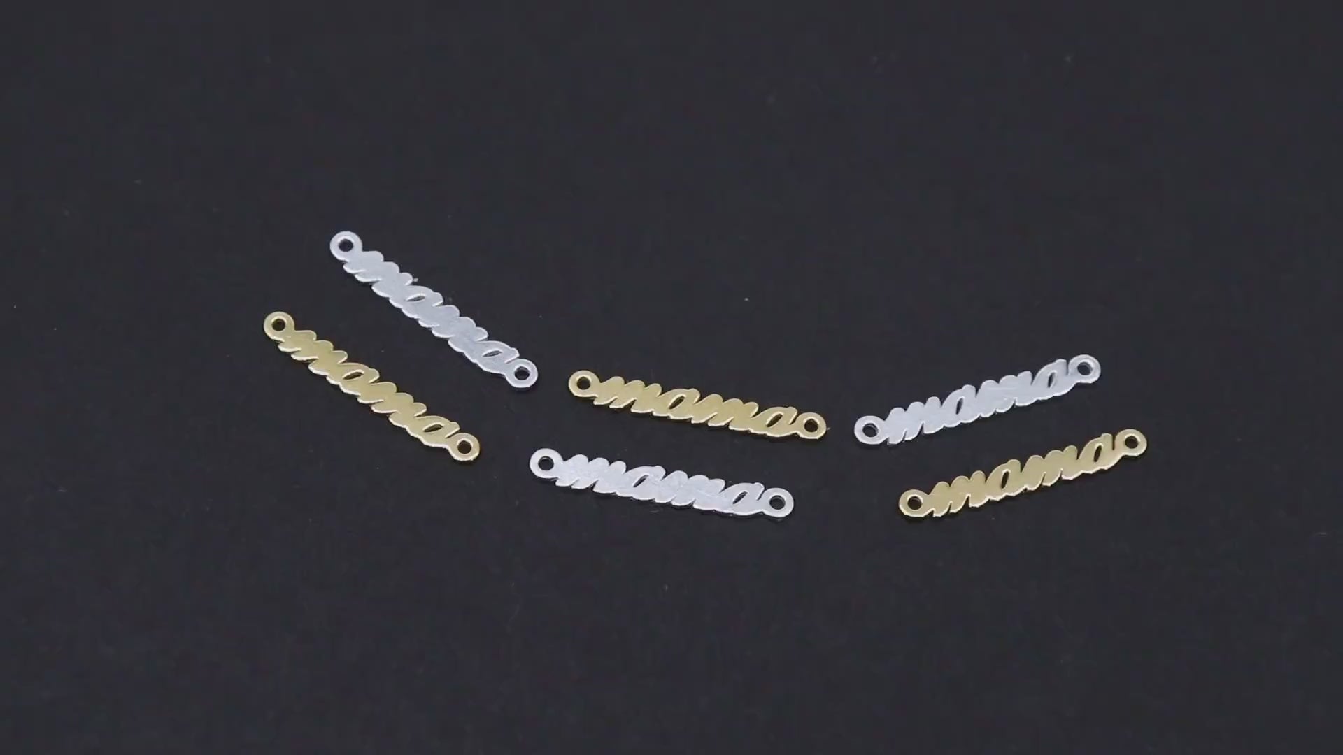 14 K Gold Filled Mama Connector, 925 Sterling Silver Mom Links # 3113, Script 18 mm Dainty Mothers Day Gifts