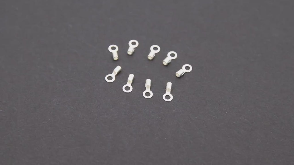 925 Sterling Silver Crimp End Caps, Silver Dainty Chain Necklace Crimps #823, 3.0 mm Ring and 1.0 mm ID Hole