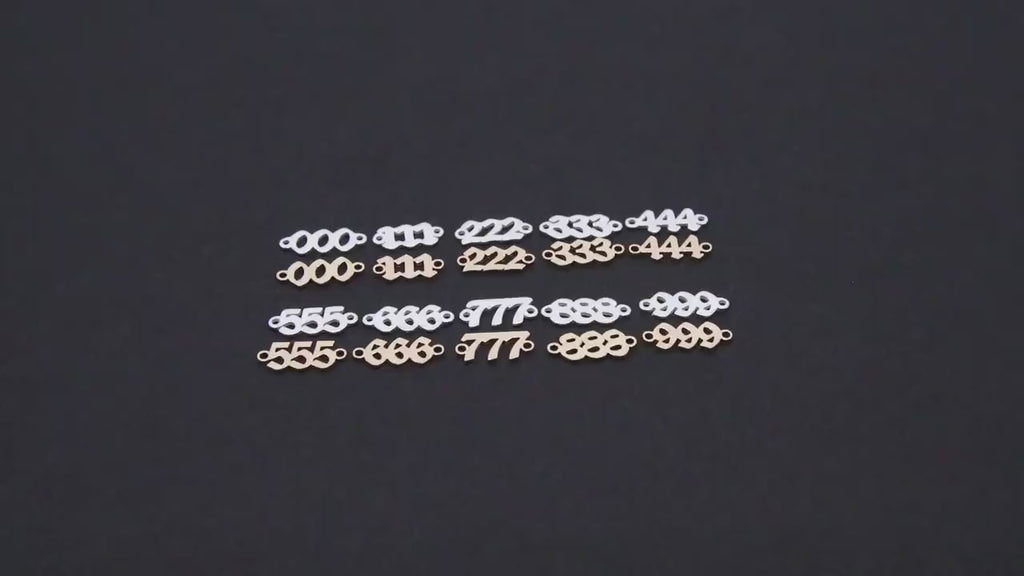 14 K Gold Filled Angel Number Connector, 925 Sterling Silver Three Number Links # 3502, Tiny Minimalist Permanent Jewelry Links