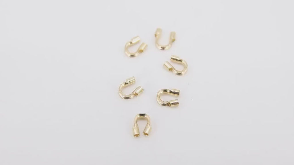 14 K Gold Filled Cable Wire Guard, 1.14mm Gold Wire Savers AG #875, Cable Thimble Guardian Protector