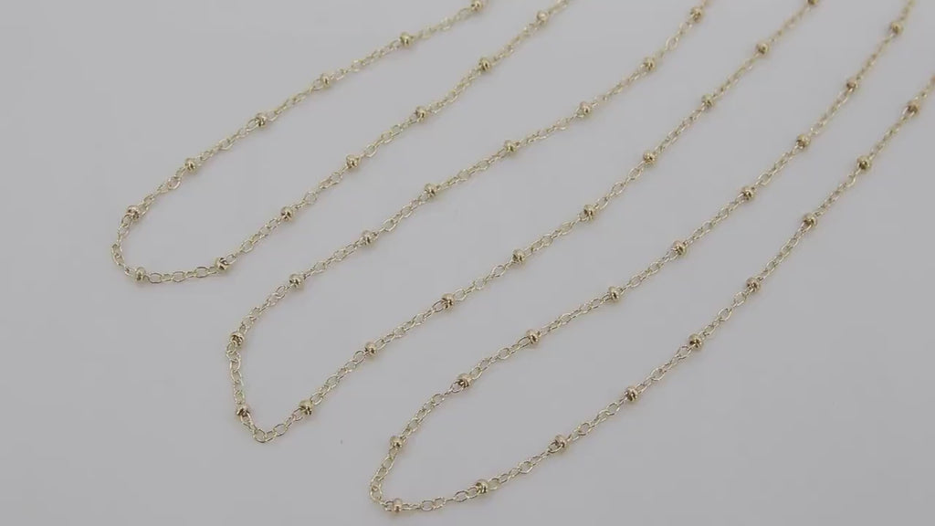 14 K Gold Filled Satellite Chains, 2.3 mm Fancy Cable with 2.1 mm beads CH #738, 14 20 Unfinished By Foot