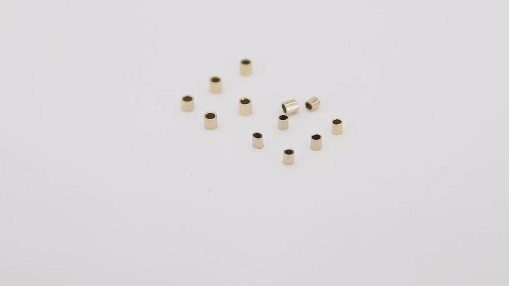 14 K Gold Filled Crimp Beads, Gold Crimp Tube Beads AG # 2295, 1.0 mm