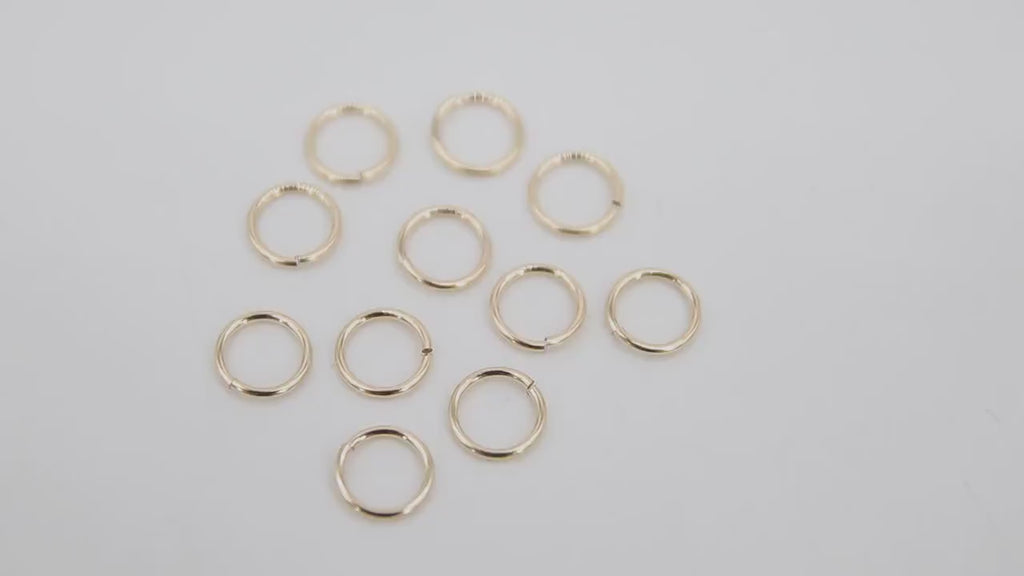14 K Gold Filled Jump Rings, 7 mm 8 mm 9 mm, or 10 mm Open Snap Close Rings # 3313