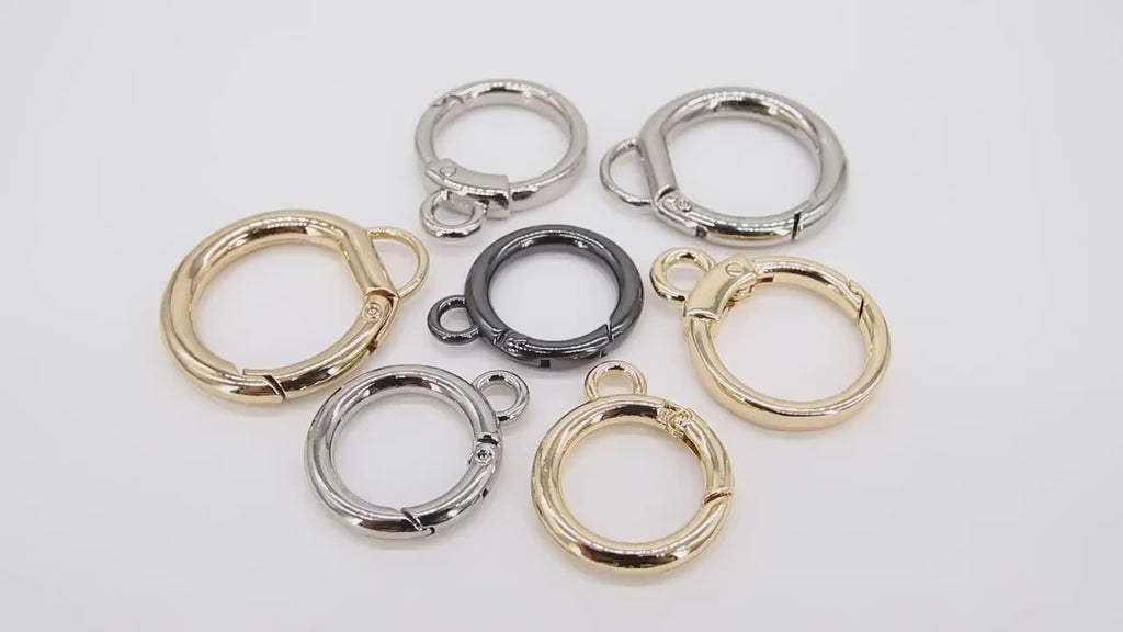 Gold Spring Gate Clasps, Silver or Black Spring Lock Push Clip #2754, Fob Jewelry Findings 25