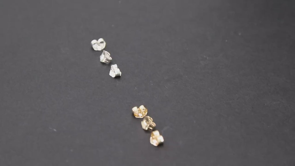 14K Gold Filled Earring Backs, 925 Sterling Silver Butterfly Backs AG #852, 5 mm Gold or Silver Post Push Backs