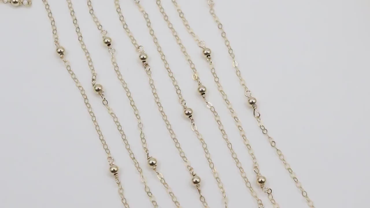 14 K Gold Filled Satellite Chains, Fancy Cable with 3 mm beads CH# 925, 14 20 Unfinished By Foot
