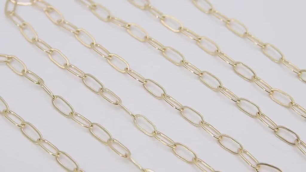 14 K Gold Filled Paperclip Chain, 8.5 mm Rectangle Drawn Chains #756, Unfinished USA 14 20 Gold