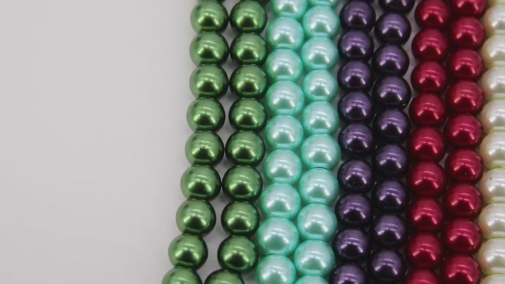 8 mm Round Crystal Beads, 8 mm Pearlized Smooth Beads CB # 263, 15 colors