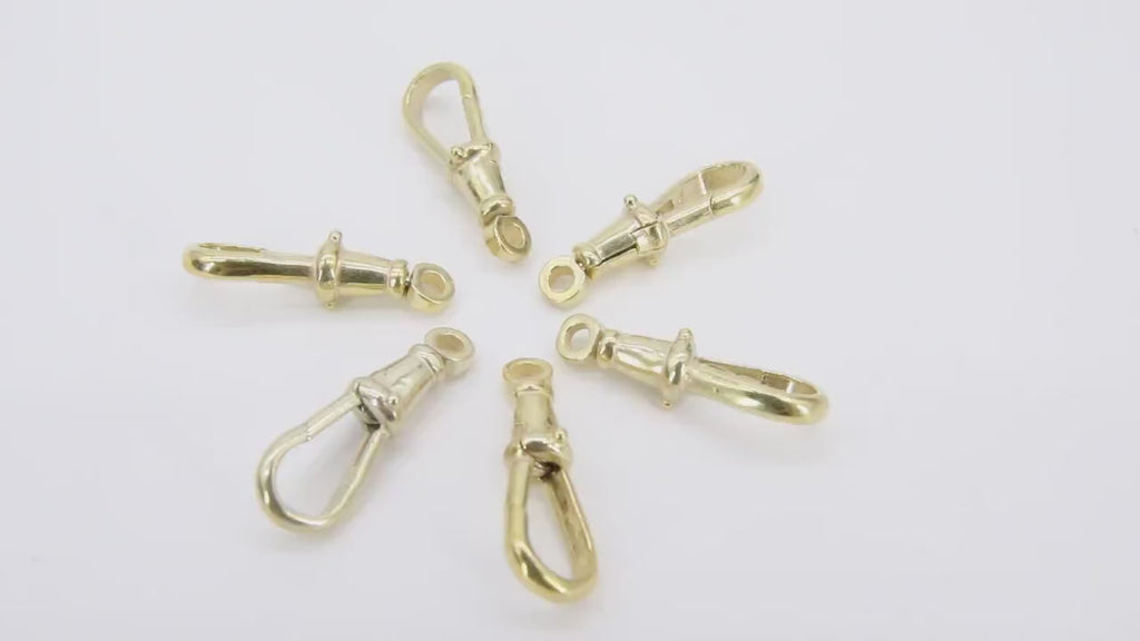 Gold Swivel Lobster Clasps, Large Albert 14 K Gold Over Silver Push Clip Lobster Claws # 3379, Jewelry Findings 7 x 23 mm