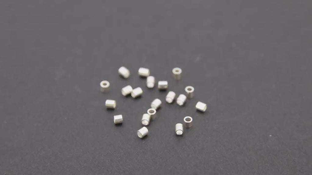 925 Sterling Silver Crimp Tube Beads, 1 mm, 1.5 mm