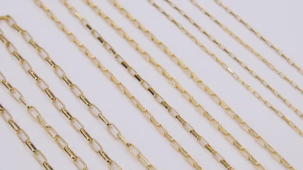 14 K Gold Filled Box Chains, 14 20 Unfinished By The Foot CH #901, 3 mm 4.4 mm or 6.4 mm Venetian