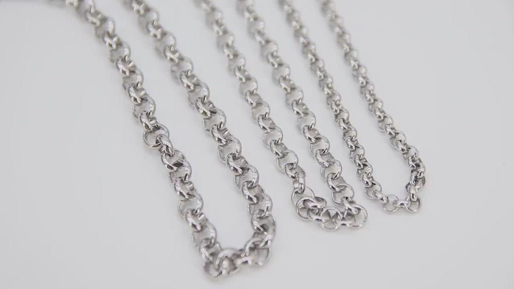 Stainless Steel ROLO Chain, 4, 5 and 6 mm Silver Chains CH #142