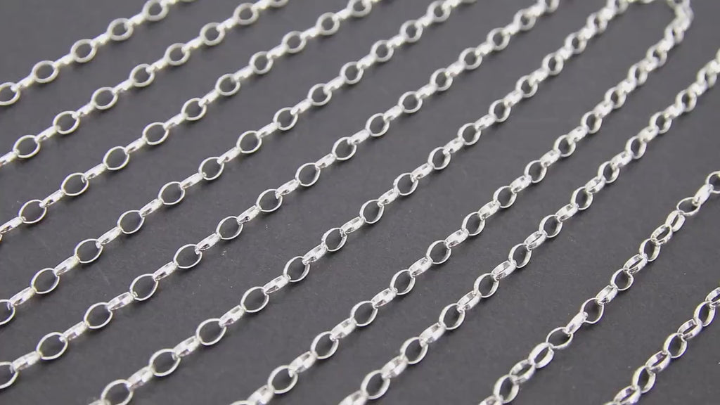 925 Sterling Silver Rolo Chains, 14 K Gold Filled Unfinished By The Foot CH# 867, 5.0 x 3.0 mm Oval Thick Rolo Chain CH #765