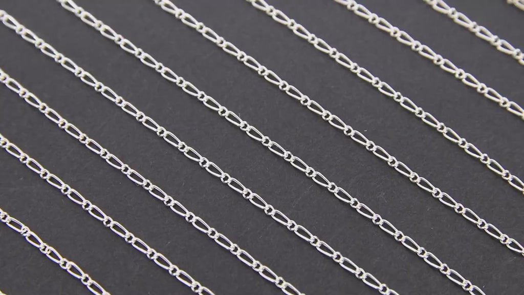 925 Sterling Silver Figaro Chains, 14 K Gold Filled 1.5 mm Unfinished 1/1 Figaro CH #847, By The Foot