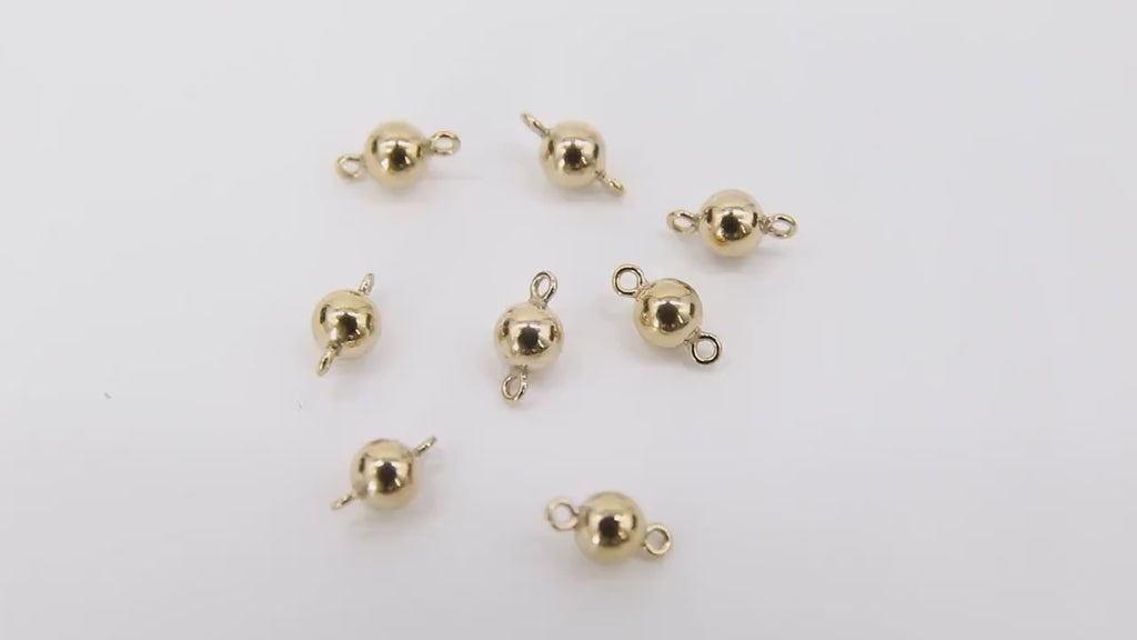 14 K Gold Filled Round Ball Connectors, 3 or 4 mm Genuine 14 20 Gold Ball Links # 2160, Round Gold Ball for Jewelry