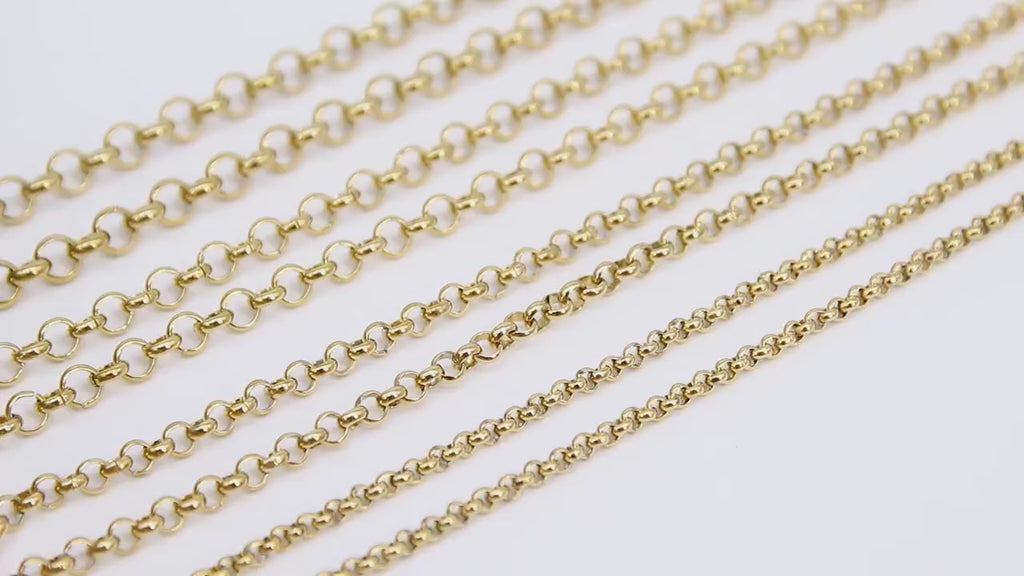 Gold Stainless Steel ROLO Chain, 3, 4