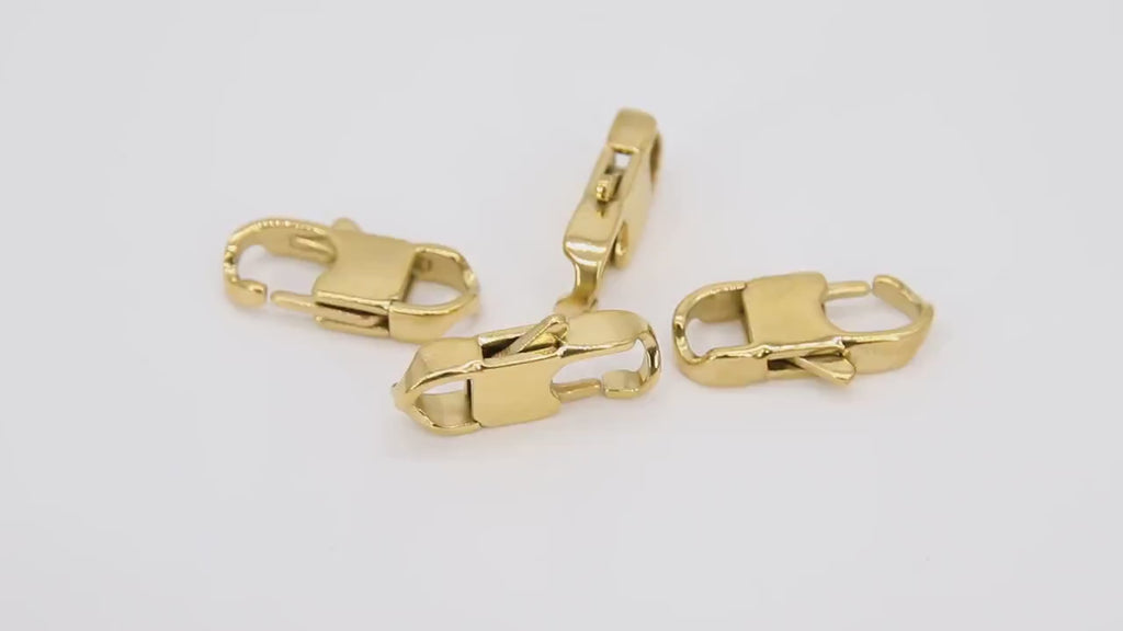 Gold Lobster Clasps, Stainless Steel Gold Lobster Claws #2838, Large Jewelry Findings 10 x 22 mm for Steel Chain Bracelets