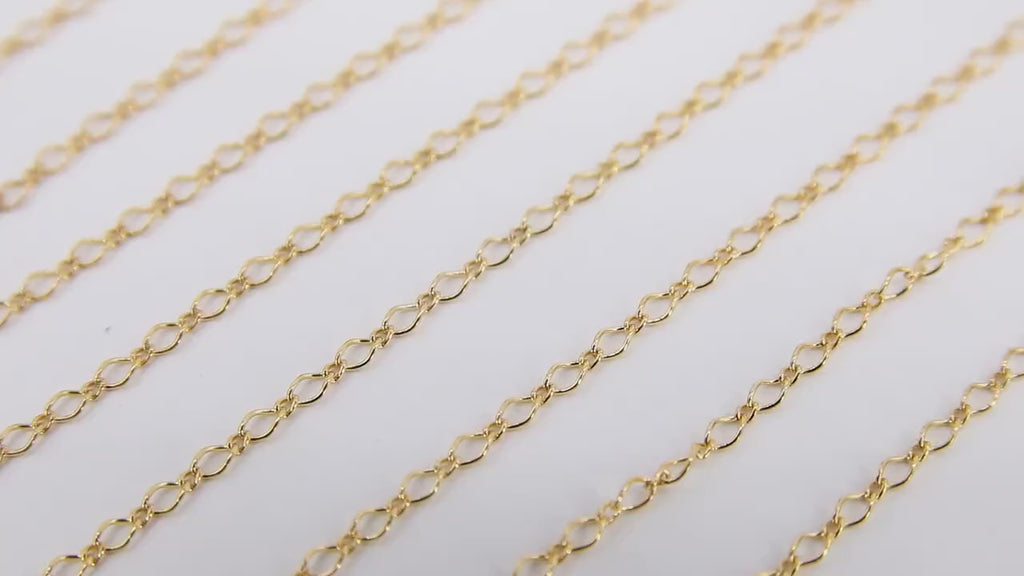 14 K Gold Filled Figure 8 Chains, 3.3 mm Rolo Oval Cable, Unfinished Dainty Long Short Chain