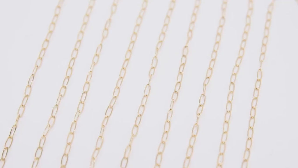 14 K Gold Filled Paperclip Chain, 5.2 mm Rectangle Drawn Chains CH #753, Unfinished 14 20 Gold