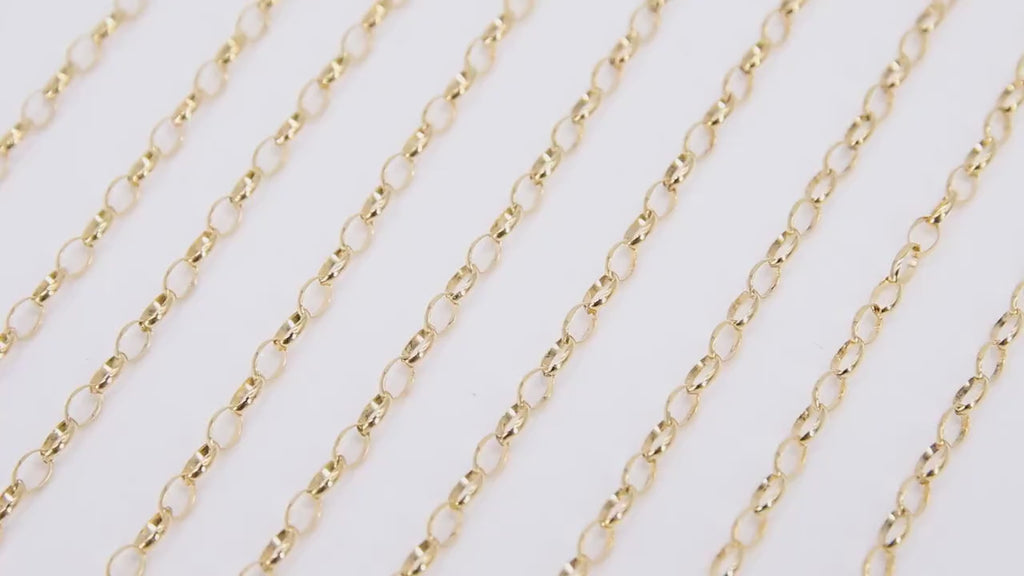 14 K Gold Filled Rolo Chains, 14 20 Unfinished By The Foot CH #765, 5.0 x 3.0 mm Oval Thick Rolo Chain