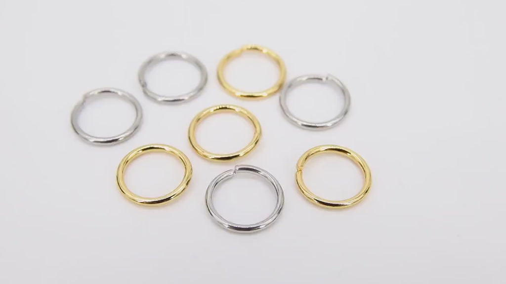 Stainless Steel Gold Jump Rings, Smooth 13 mm Open Silver Rings #413, Large Strong 15 Gauge
