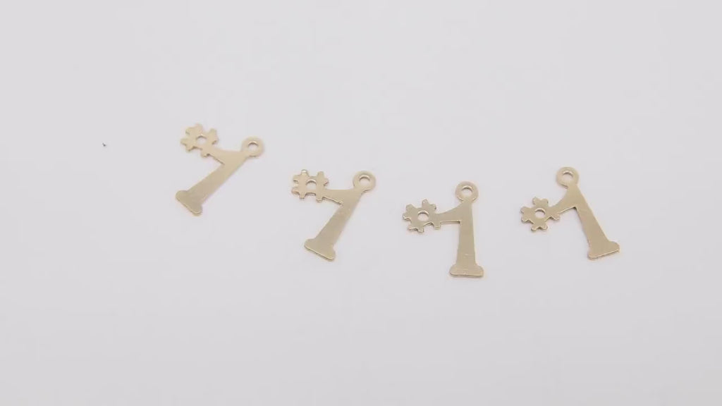14 K Number One Charms, 14 20 Gold Filled Moms Charm # 2283, Jewelry Sports Charm