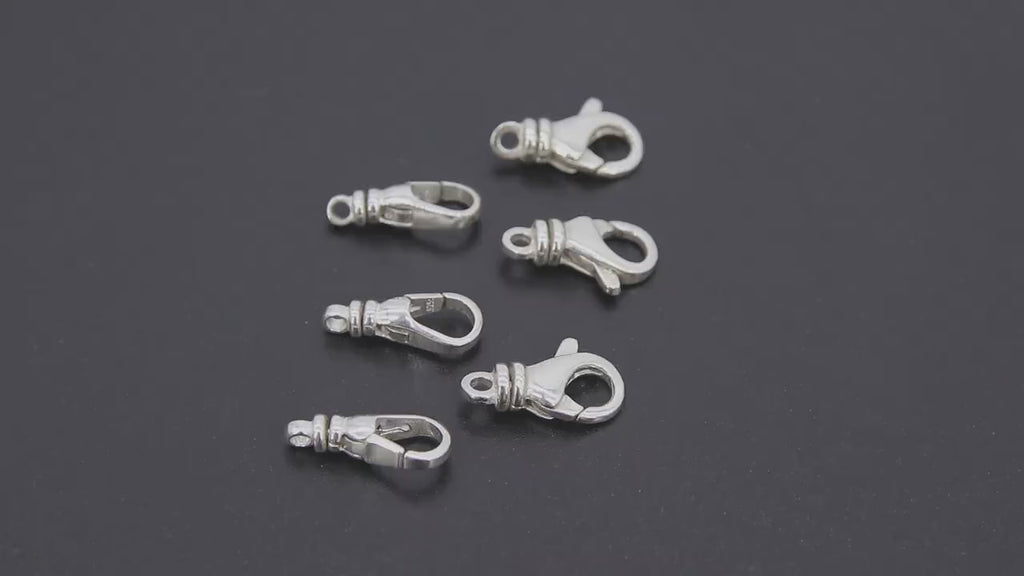 925 Sterling Silver Swivel Lobster Clasps, Large Albert Silver Push Clip Lobster Claws # 2121, Jewelry Findings 7.5 x 16 mm