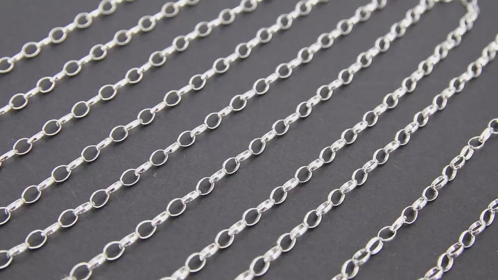 925 Sterling Silver Rolo Chains, 14 K Gold Filled Unfinished By The Foot CH #867, 5.0 x 3.0 mm Oval Thick Rolo Chain CH #765
