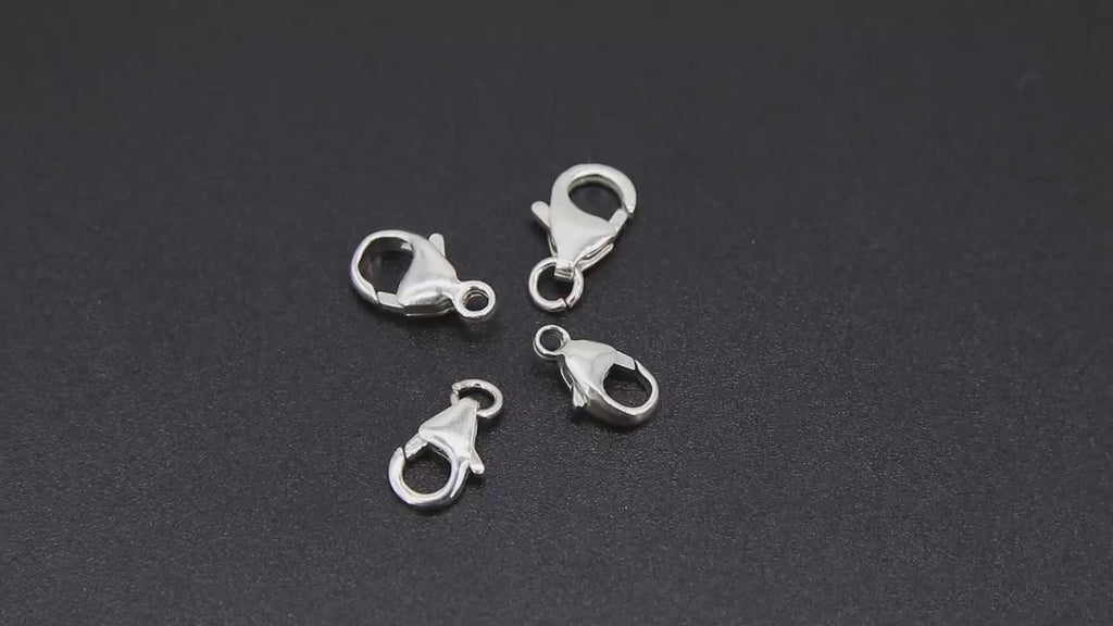 925 Sterling Silver Lobster Clasps, Silver Trigger Clasps #2774, Sizes 6 x 10 - 11.5 mm