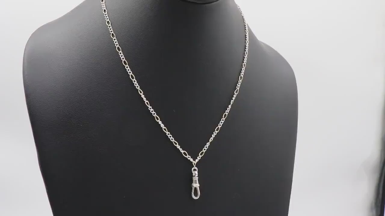 14 K Gold Filled Figaro Chain Link Fob Necklace, 925 Sterling Silver Mixed Metal Gold Dainty Chain Link Choker, Waterproof Charm Necklace